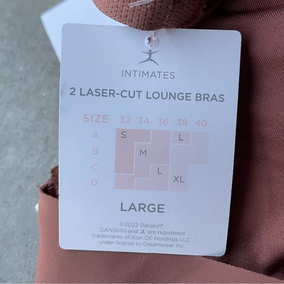 DANSKIN Intimate All Day Comfort Laser-Cut Lace Bra/Bralette Size Ladies Large - Picture 5 of 5